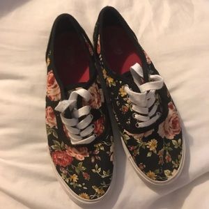 Floral shoes.